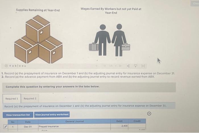 Supplies Remaining at Year-End Wages Earned By | Chegg.com