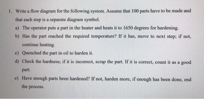 Solved a 1. Write a flow diagram for the following system. | Chegg.com