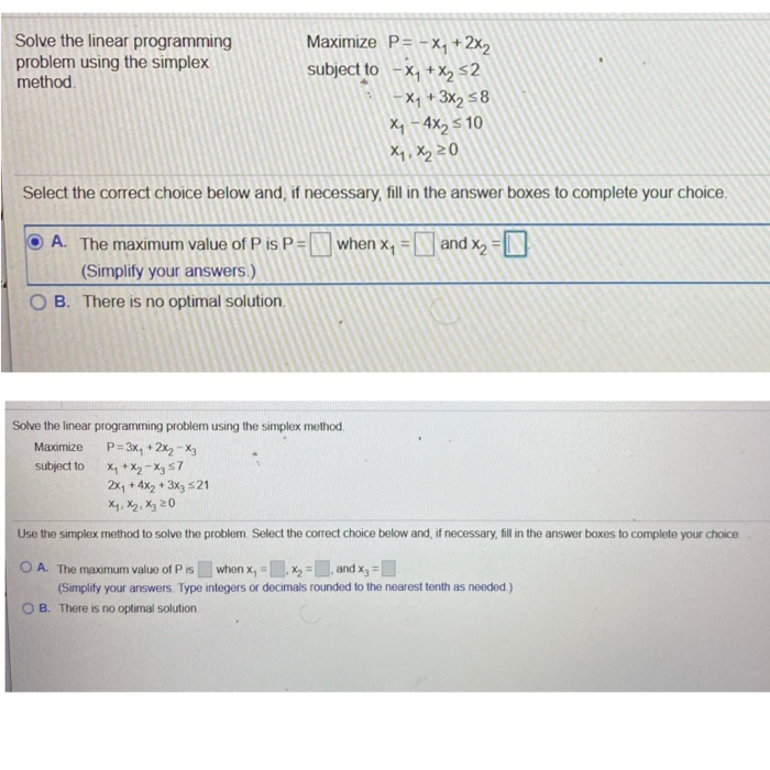 Solved Solve the linear programming problem using the | Chegg.com
