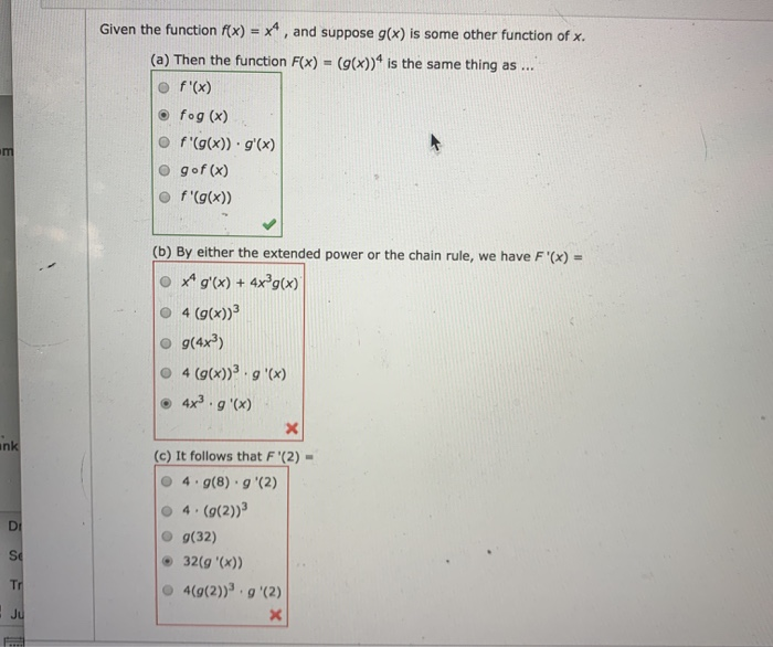 Solved Given The Function F X X4 And Suppose G X Is Chegg Com