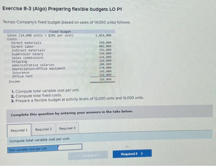 Solved please help me answer the required three parts to | Chegg.com