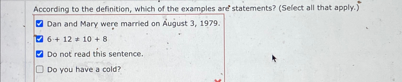 Solved According to the definition, which of the examples | Chegg.com
