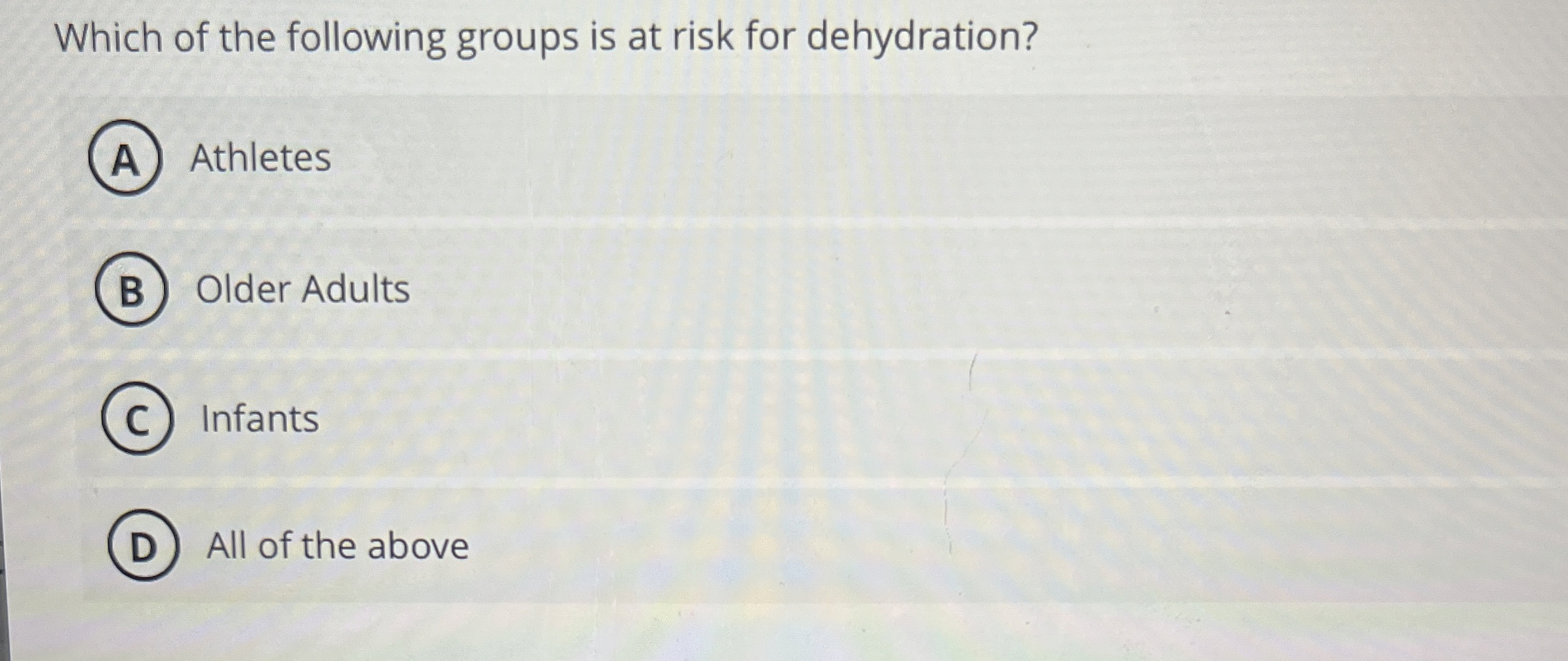Solved Which of the following groups is at risk for | Chegg.com