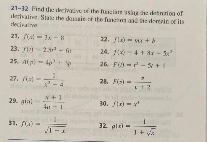 Solved 21-32. Find the derivative of the function using the | Chegg.com