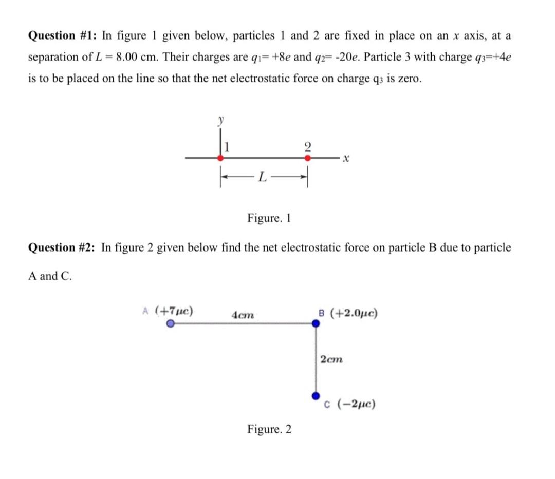 Solved Question \#1: In figure 1 given below, particles 1 | Chegg.com