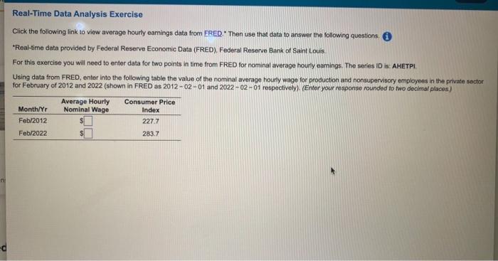 Real-Time Data Analysis Exercise Click the following | Chegg.com