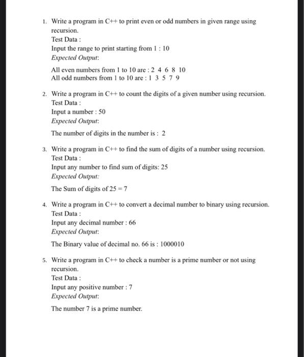 Solved 1. Write a program in C++ to print even or odd | Chegg.com