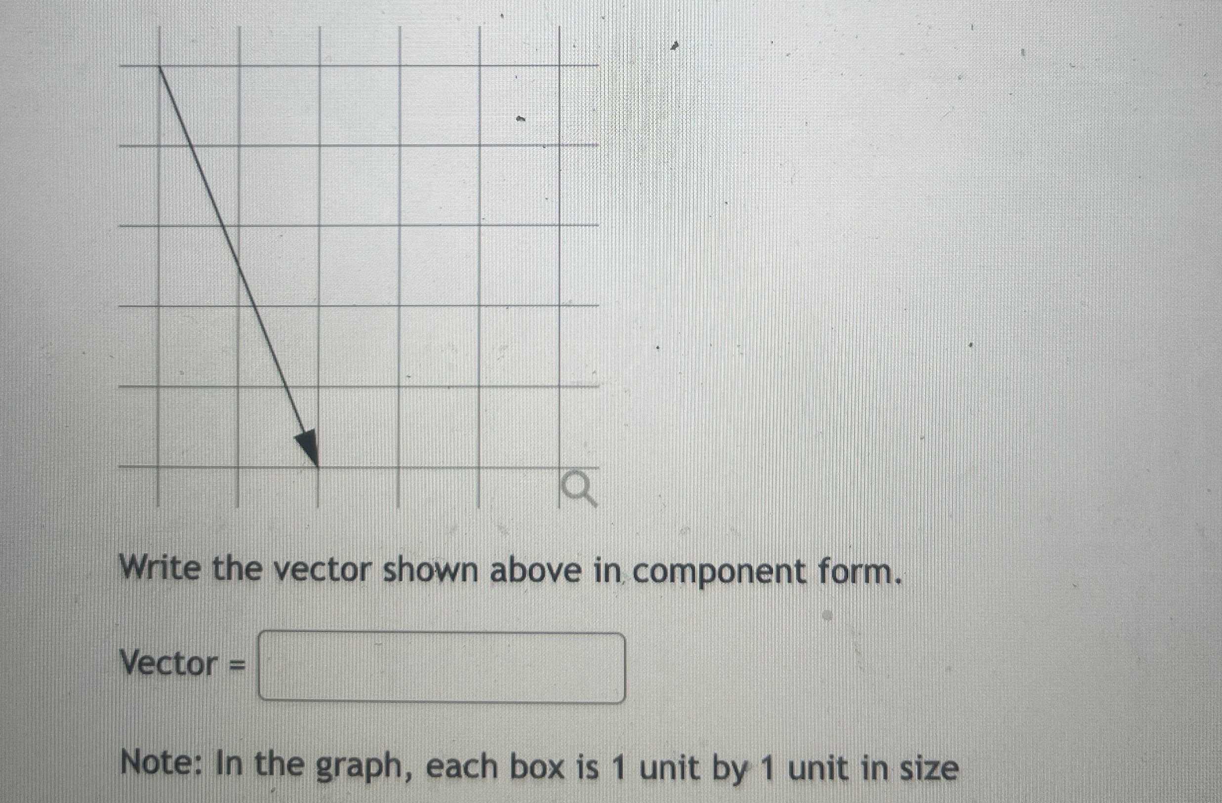 Solved Write the vector shown above in component form.Vector | Chegg.com