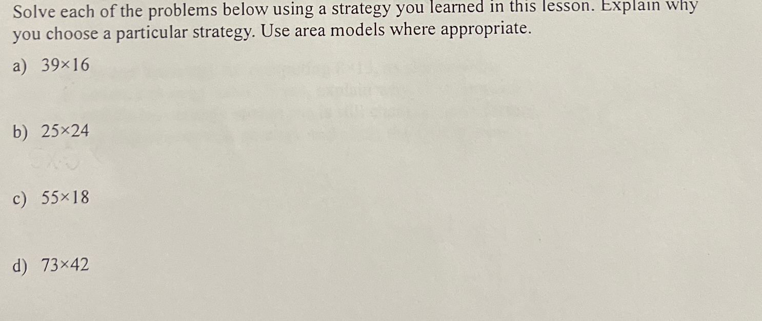 Solved Solve each of the problems below using a strategy you | Chegg.com