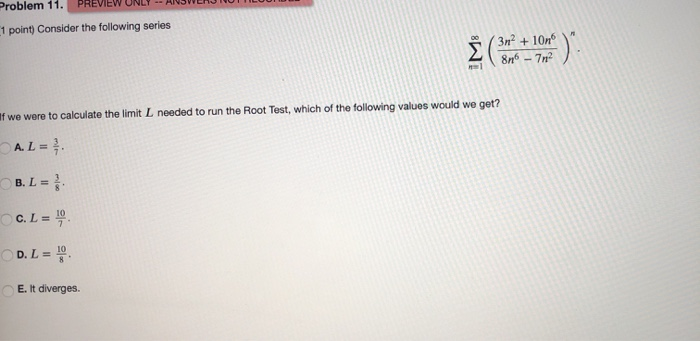 Solved Problem 11. PREVIEW 1 point) Consider the following | Chegg.com