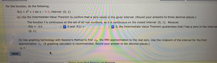 Solved For the function, do the following. f(x) = x2 + 4 sin | Chegg.com