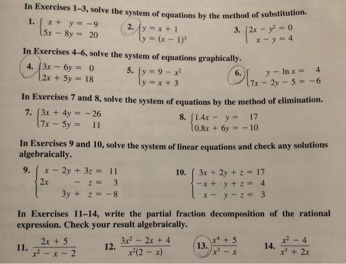 Solved Ons By The Method Of Substitution In Exercises 1 3 Chegg Com