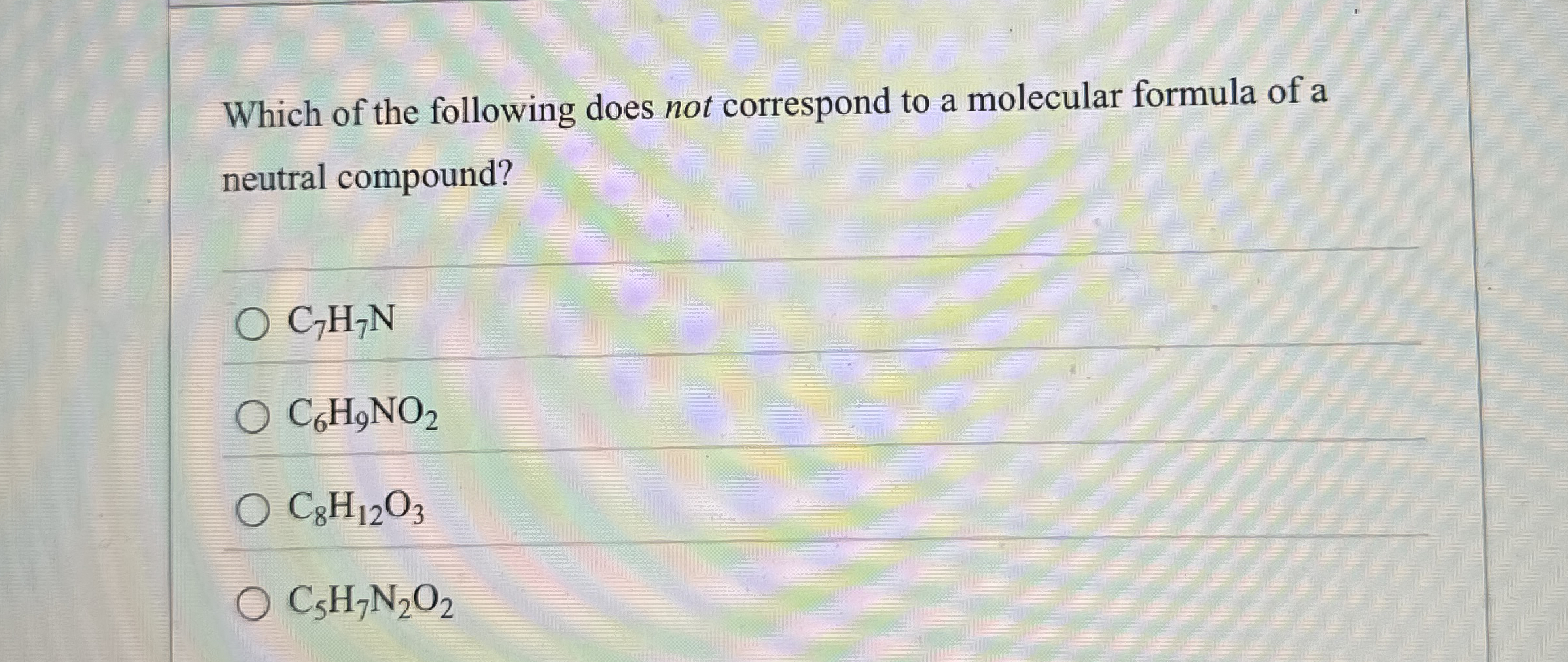 Solved Which of the following does not correspond to a | Chegg.com