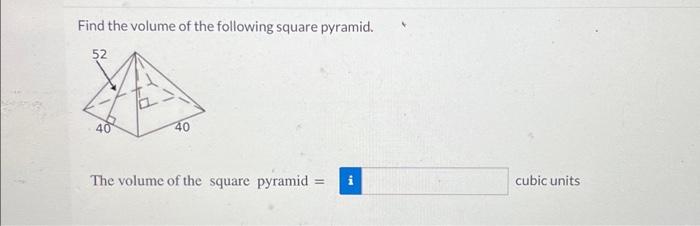 what is the volume of a square pyramid in cubic meters