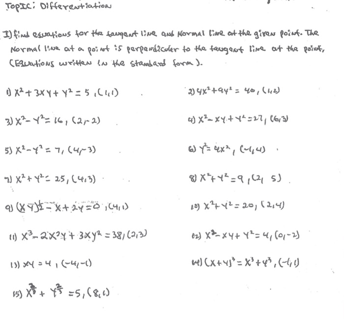 Solved Topic Differentiation I Find Equations For The Fa Chegg Com
