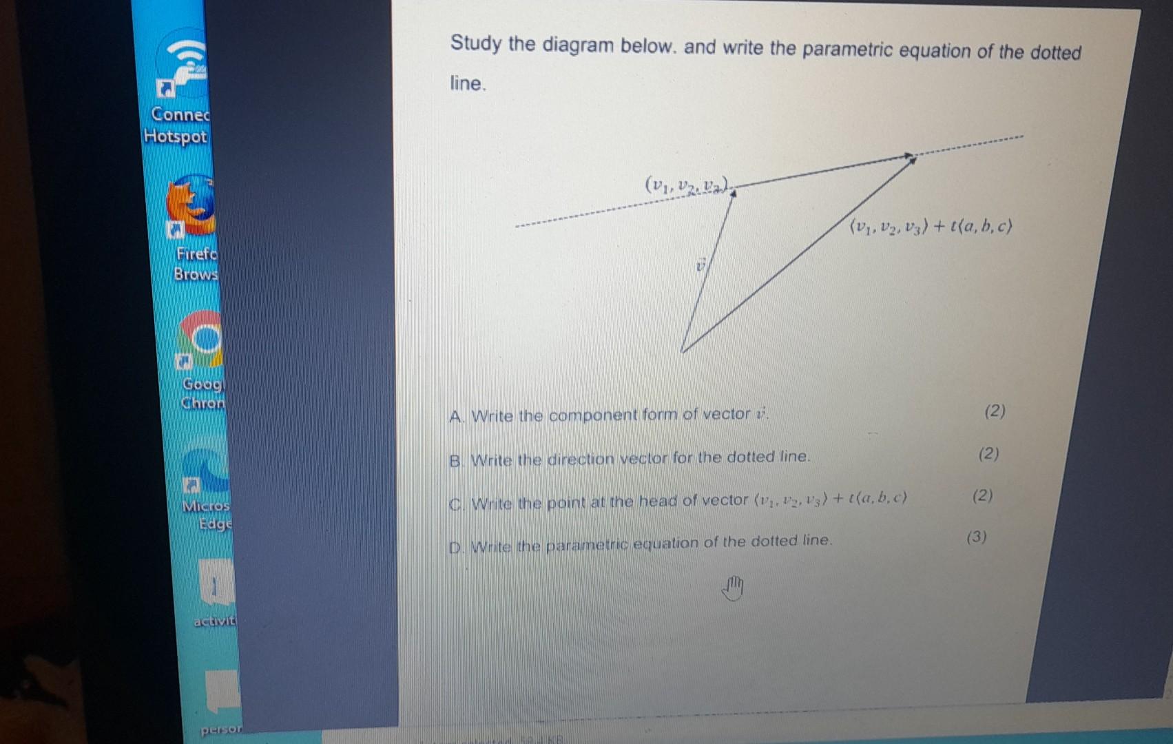 Solved Study the diagram below. and write the parametric | Chegg.com