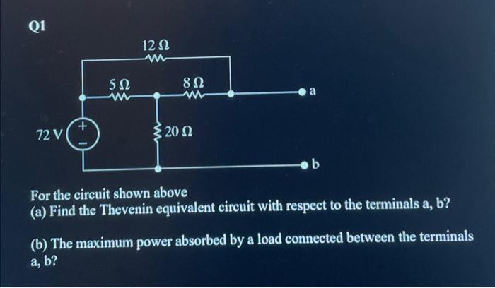 Solved For the circuit shown above (a) Find the Thevenin | Chegg.com