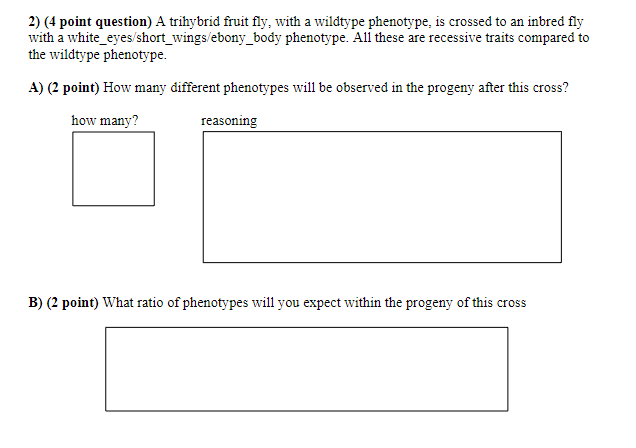 Solved 4 ﻿point Question ﻿a Trihybrid Fruit Fly With A 3358