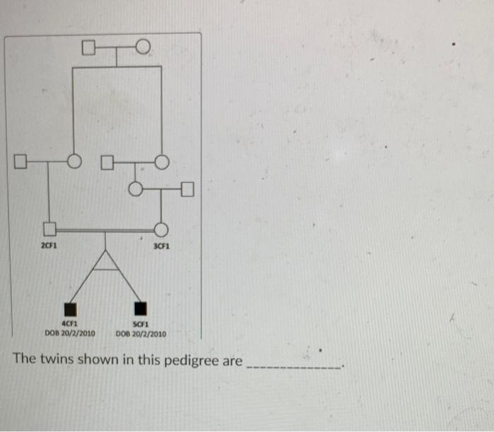 The twins shown in this pedigree are isozygotic there | Chegg.com