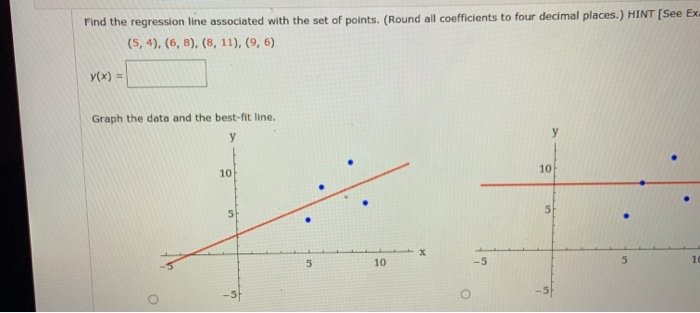 Solved Find the regression line associated with the set of | Chegg.com