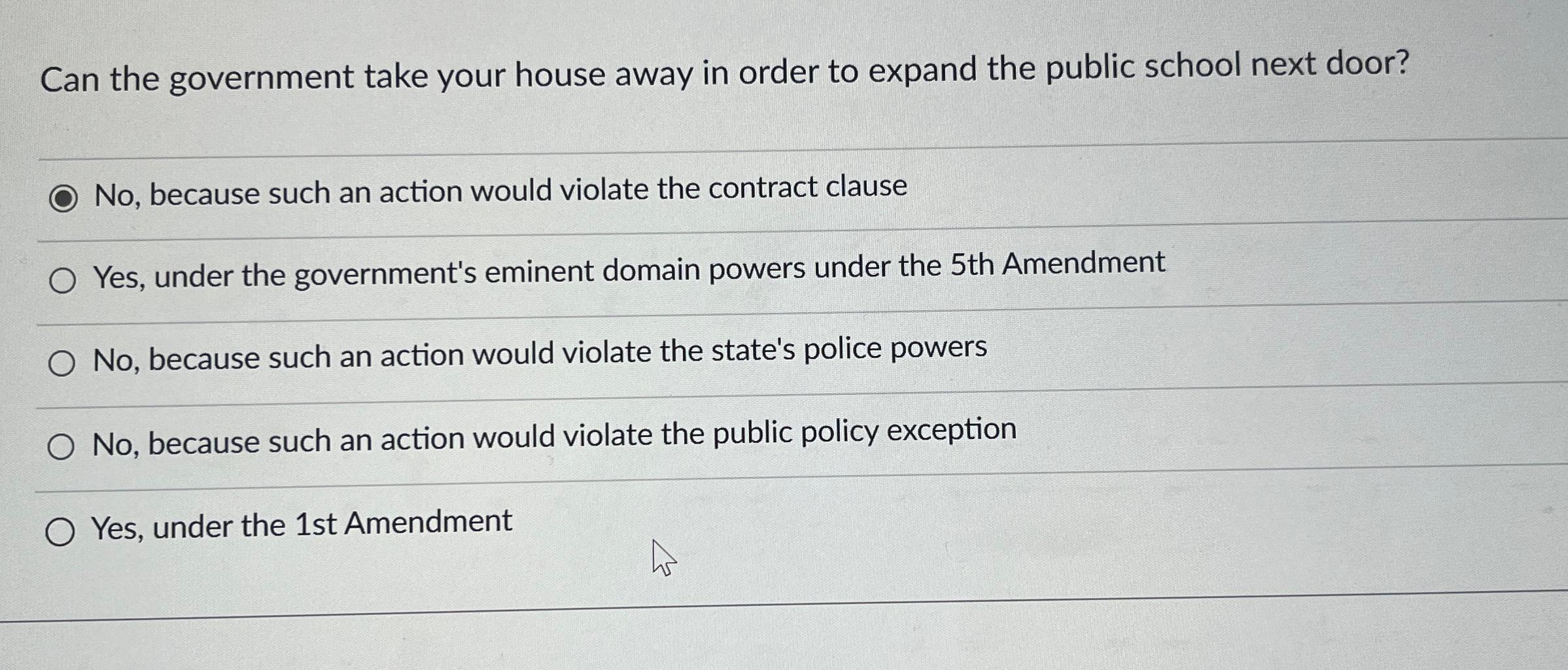 Solved Can the government take your house away in order to