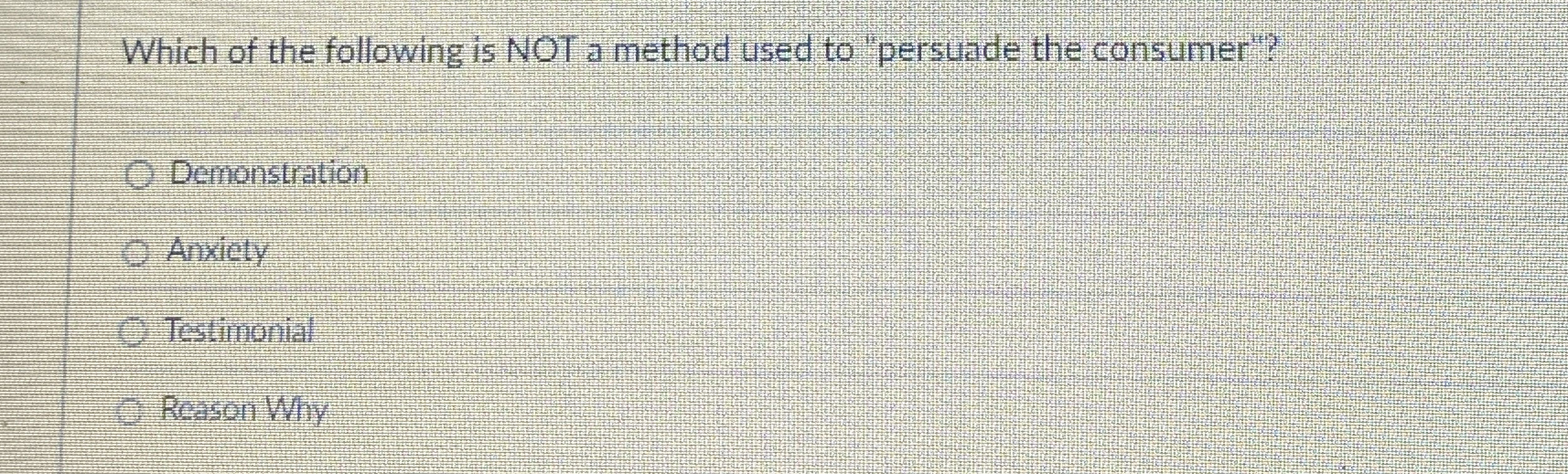 Solved Which of the following is NOT a method used to | Chegg.com
