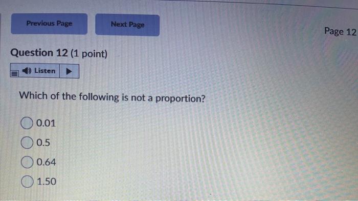 Solved Previous Page Next Page Page 12 Question 12 (1 point) | Chegg.com