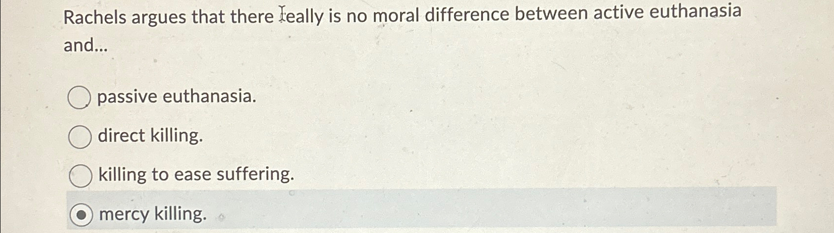 Solved Rachels argues that there teally is no moral | Chegg.com