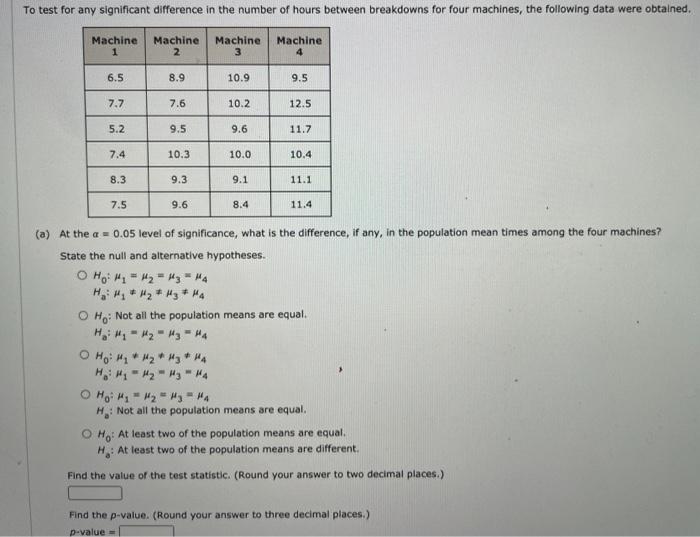 Solved To test for any significant difference in the number | Chegg.com