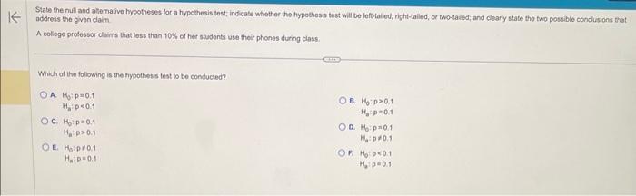 Solved State The Nufl And Atemative Hypotheses For A 