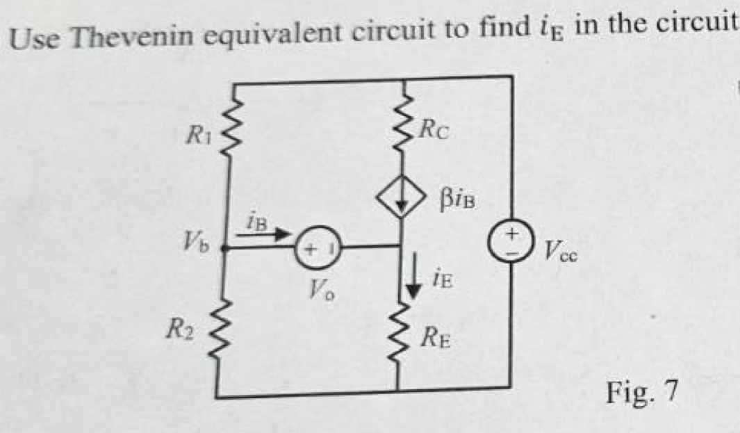 Use Thevenin Equivalent Circuit To Find Ie In The Chegg Com