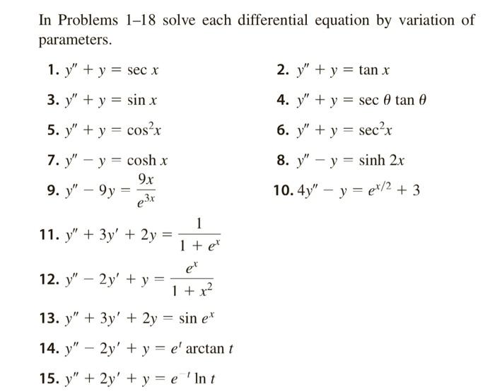 Solved In Problems 1-18 solve each differential equation by | Chegg.com
