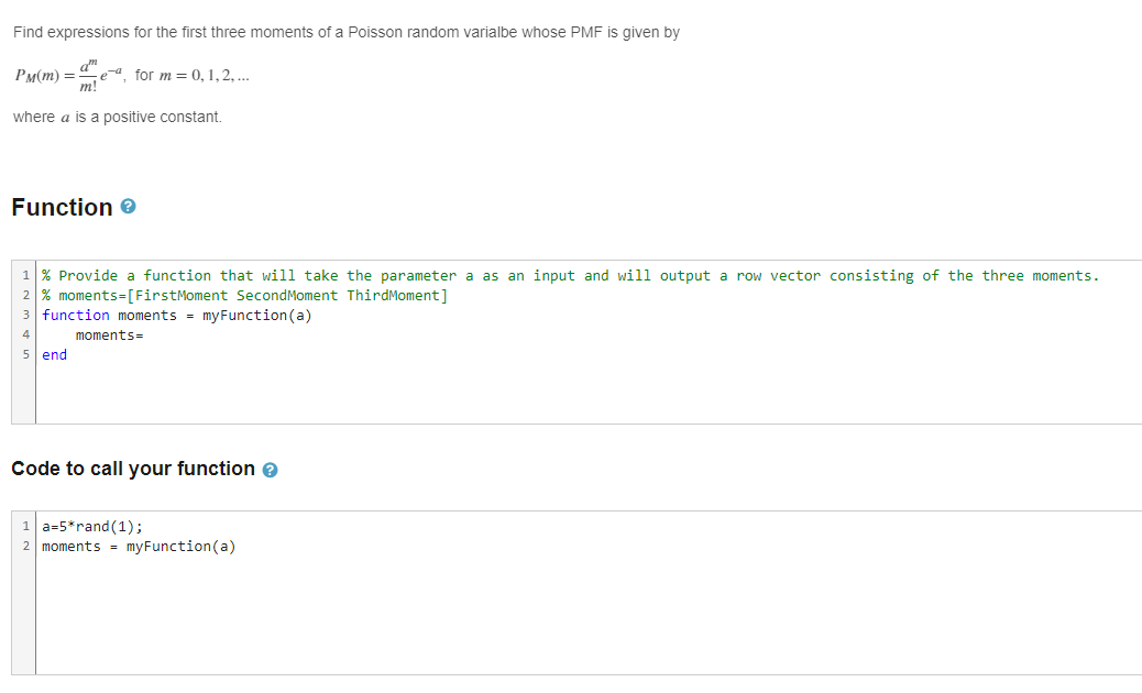 Solved % ﻿Provide a function that will take the parameter a | Chegg.com