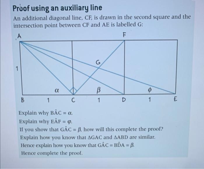 Solved Proof using an auxiliary line An additional diagonal | Chegg.com