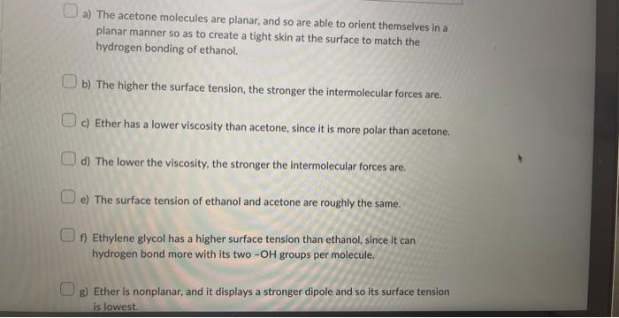 Solved The surface tension and viscosity values for diethyl | Chegg.com