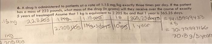 Solved 19 223 Hos 6. A drug is administered to patients at a Chegg