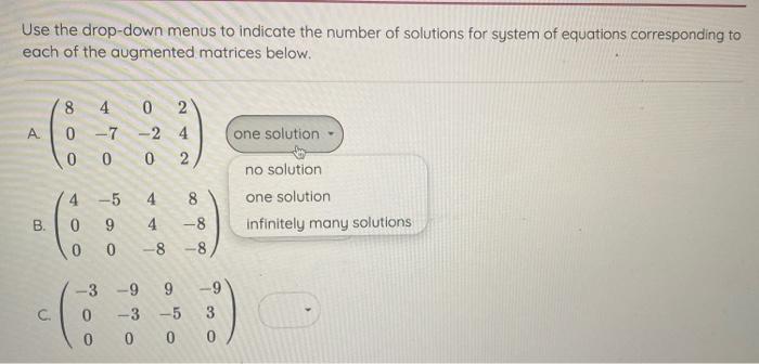 Solved Use the drop-down menus to indicate the number of | Chegg.com