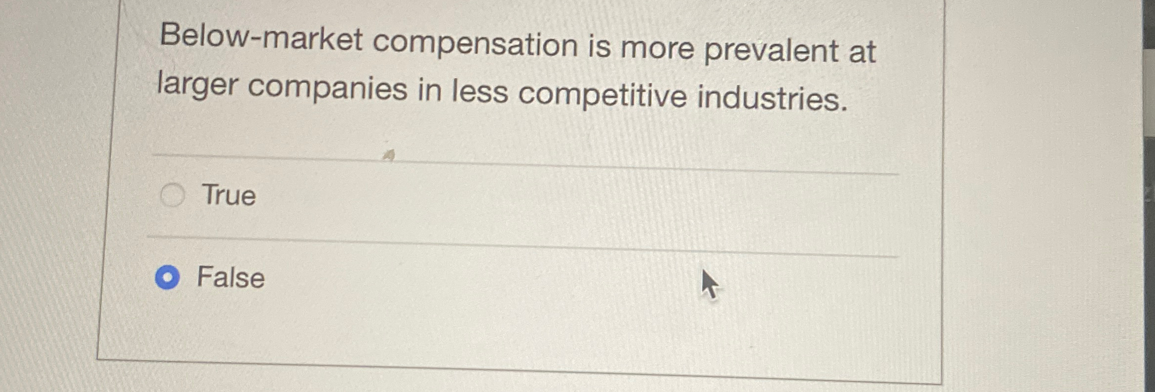 Solved Below-market compensation is more prevalent at larger | Chegg.com