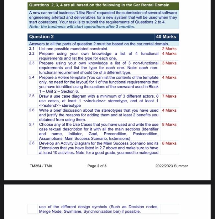 Solved Questions 2, 3, 4 are all based on the following in | Chegg.com