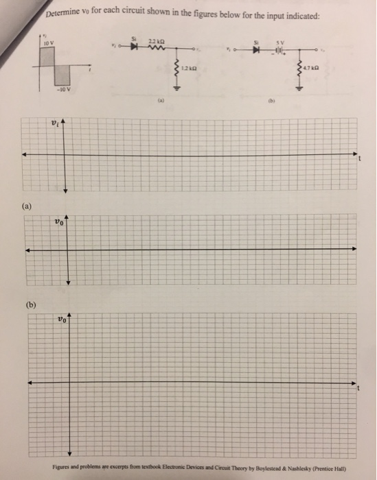Solved Determine vo for each circuit shown in the figures | Chegg.com