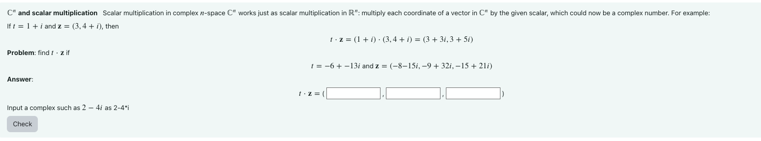 Solved If t=1+i and z=(3,4+i), | Chegg.com