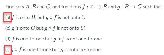 Solved Find Sets A,B ﻿and C, ﻿and Functions F:A→B ﻿and G:B→C | Chegg.com