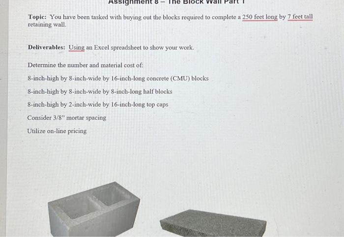 Solved The BloCK Assignment Topic: You have been tasked with | Chegg.com