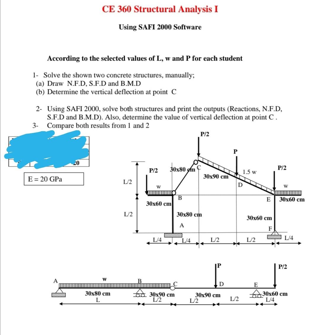 Solved CE 360 Structural Analysis I Using SAFI 2000 Software | Chegg.com