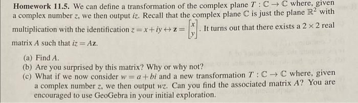 Solved Homework 11.5. We can define a transformation of the | Chegg.com