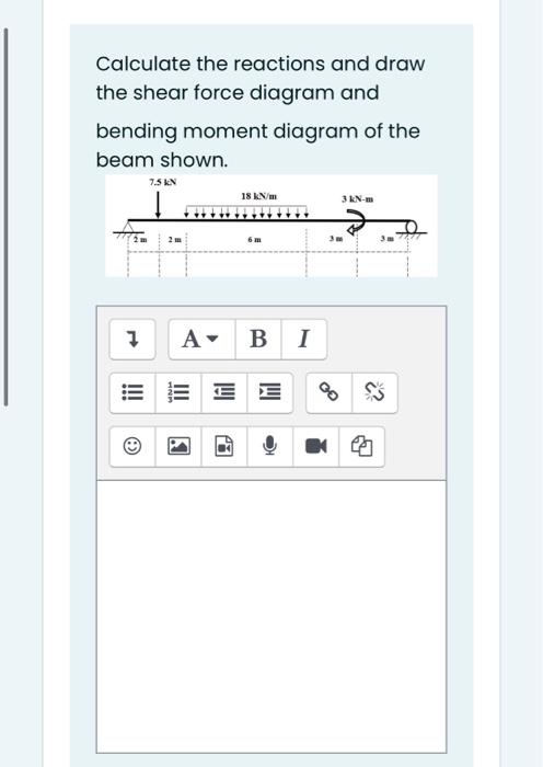 Solved Calculate the reactions and draw the shear force | Chegg.com