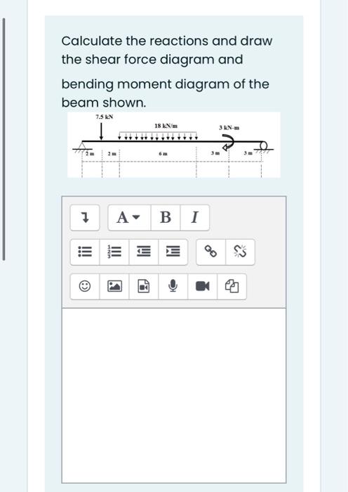 Solved Calculate The Reactions And Draw The Shear Force | Chegg.com