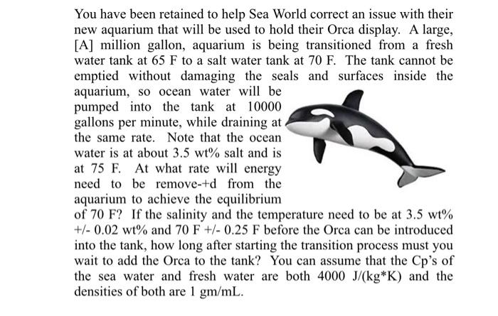 Solved You have been retained to help Sea World correct an | Chegg.com