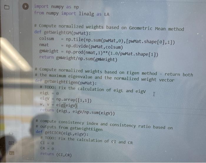 [Solved]: Need to do the To-Do parts in Python code. Please