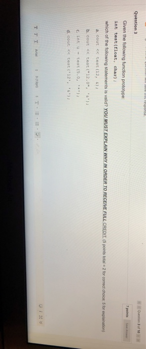 Solved Question of 10 Question 3 Given the following | Chegg.com